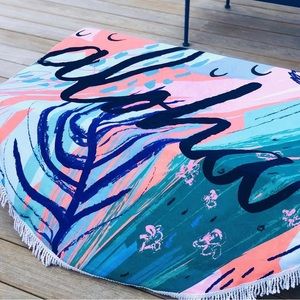 Eden in Love (local Hawaii company) Round Towel Aloha Watercolor NEW